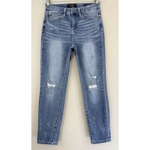 Judy Blue Relaxed Fit Jeans Women's 29 Distressed Bleach Splatter Stretch Denim